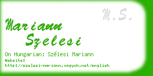 mariann szelesi business card
